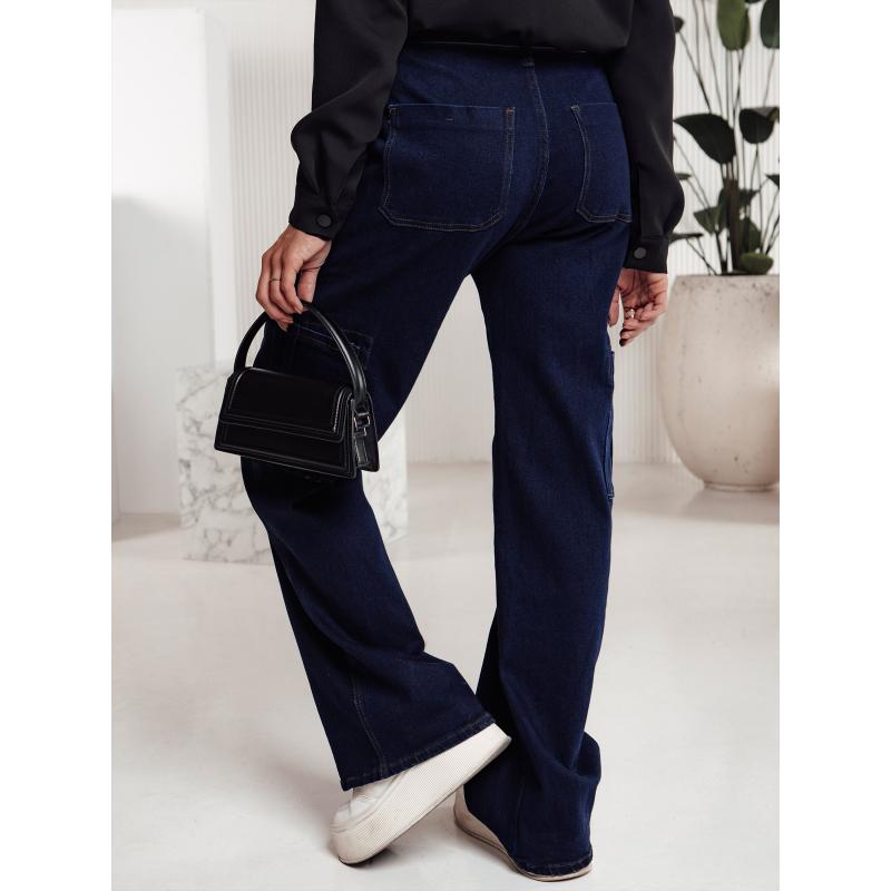 Dámské kalhoty FITZONE denim cargo tmavě modré