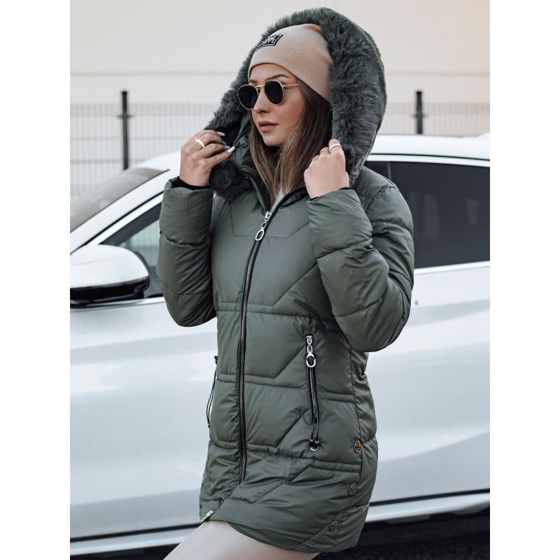 Dámská zimní bunda s kapucí KRISTA zelená