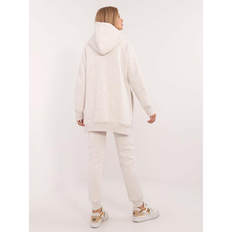 Světle béžový melanžový základní komplet s kalhotami