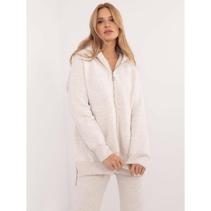 Světle béžový melanžový základní komplet s kalhotami