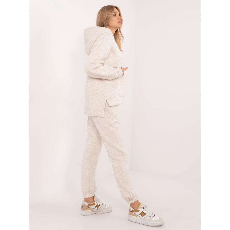 Světle béžová melanžová základní souprava s kalhotami