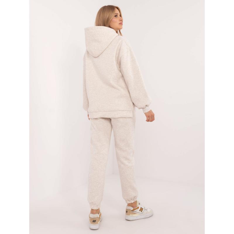 Světle béžová melanžová základní souprava s kalhotami