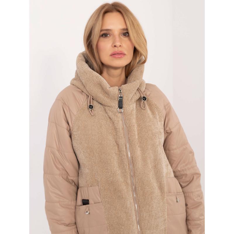 Kaméleonszínű átmeneti kabát kordbársony betétekkel