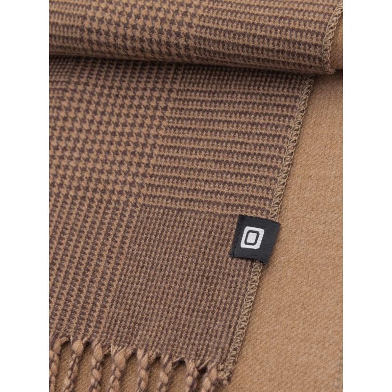 Férfi egyszínű bordázott sál - világosbarna