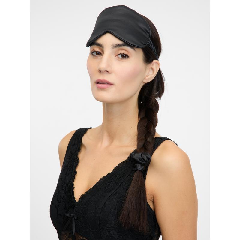 Fekete női alvási kiegészítők készlete ajándékdobozban