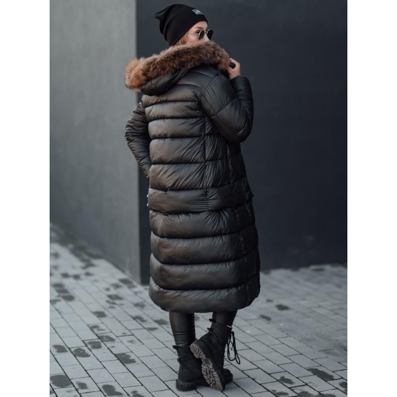 Dámská prošívaná zimní bunda KROMBILA s kapucí černá