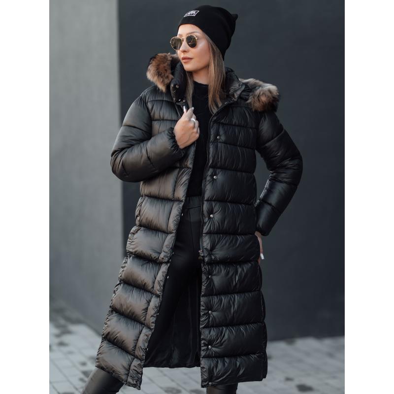 Dámská prošívaná zimní bunda KROMBILA s kapucí černá