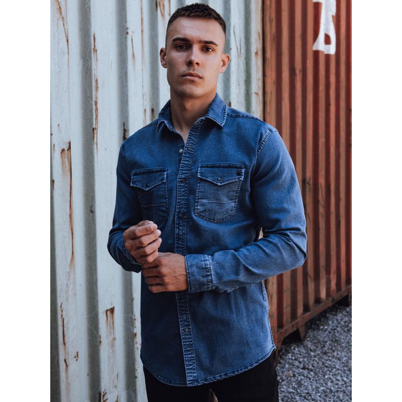 Pánská džínová košile modrá