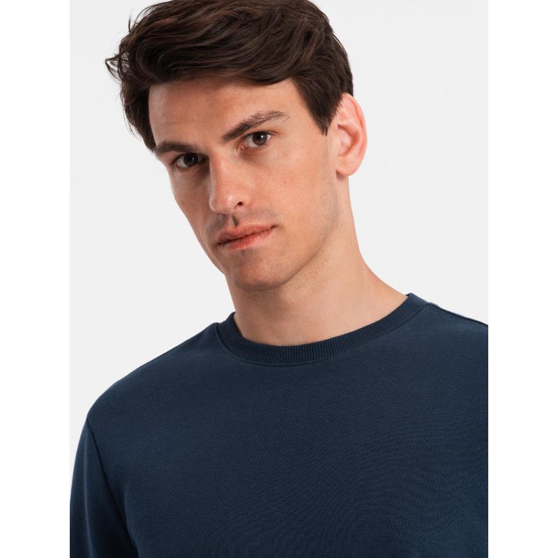 Pánská bavlněná mikinová souprava BASIC rozepínací mikina + tepláky - tmavě modrá