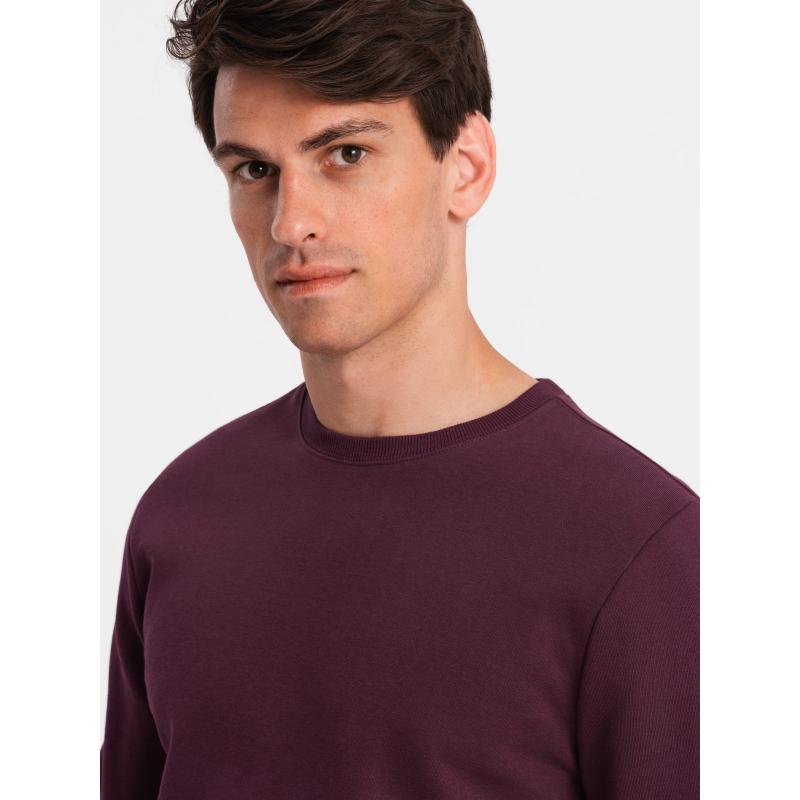 Pánská bavlněná tepláková souprava BASIC mikina bez knoflíků + tepláky - bordó