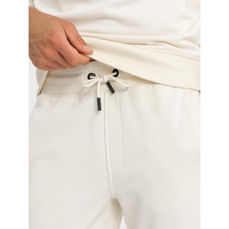 Pánská bavlněná tepláková souprava BASIC mikina bez knoflíků + tepláky - krémová