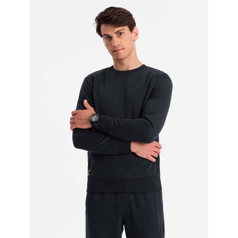 Pánská bavlněná tepláková souprava BASIC rozepínací mikina + tepláky - černá barva