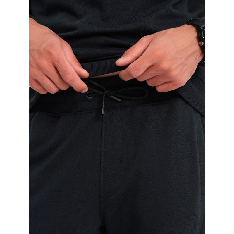 Pánská bavlněná tepláková souprava BASIC rozepínací mikina + tepláky - černá barva