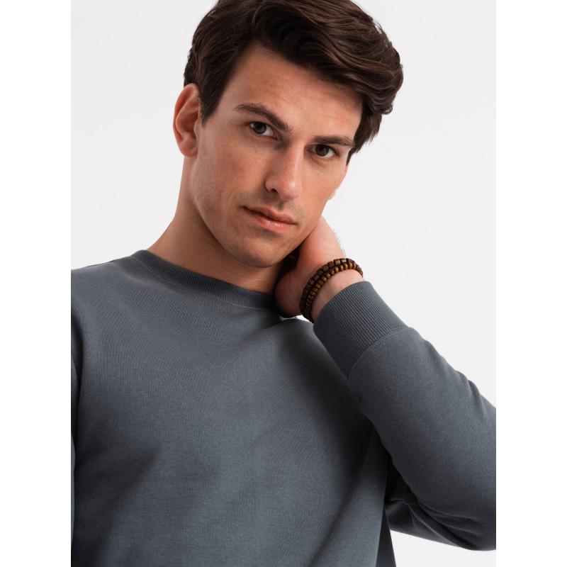 Pánská bavlněná tepláková souprava BASIC rozepínací mikina + tepláky - grafitová