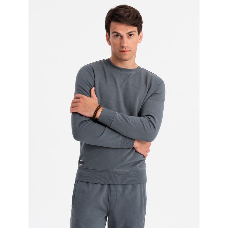 Pánská bavlněná tepláková souprava BASIC rozepínací mikina + tepláky - grafitová