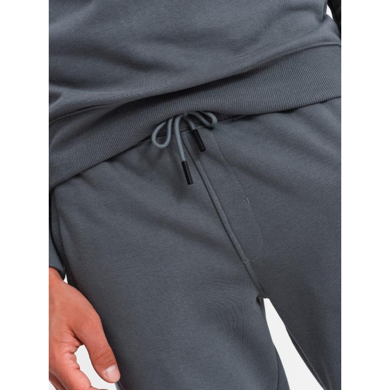 Pánská bavlněná tepláková souprava BASIC rozepínací mikina + tepláky - grafitová