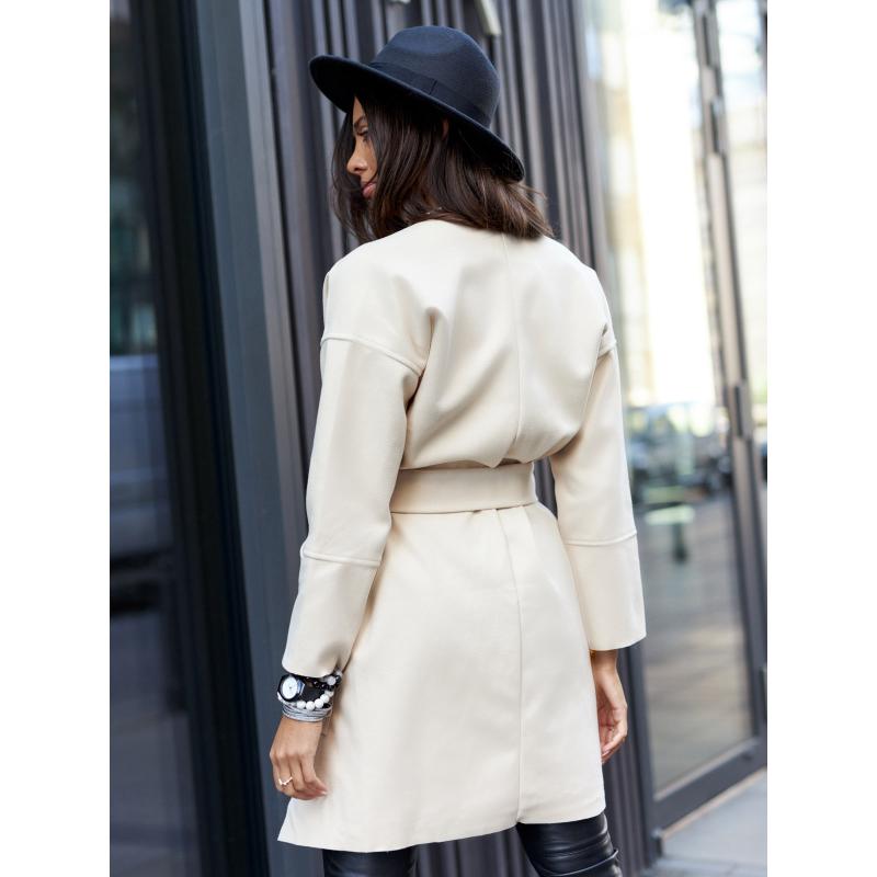 Dámský kabát CLR035 - béžový