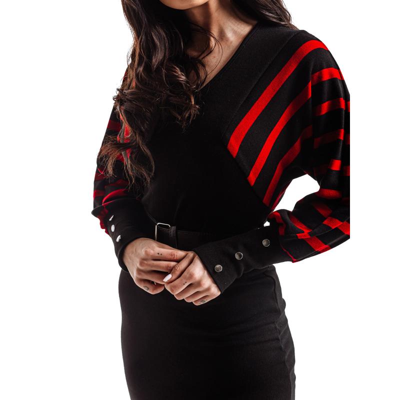 Dámské šaty DLR094 - černá/červená