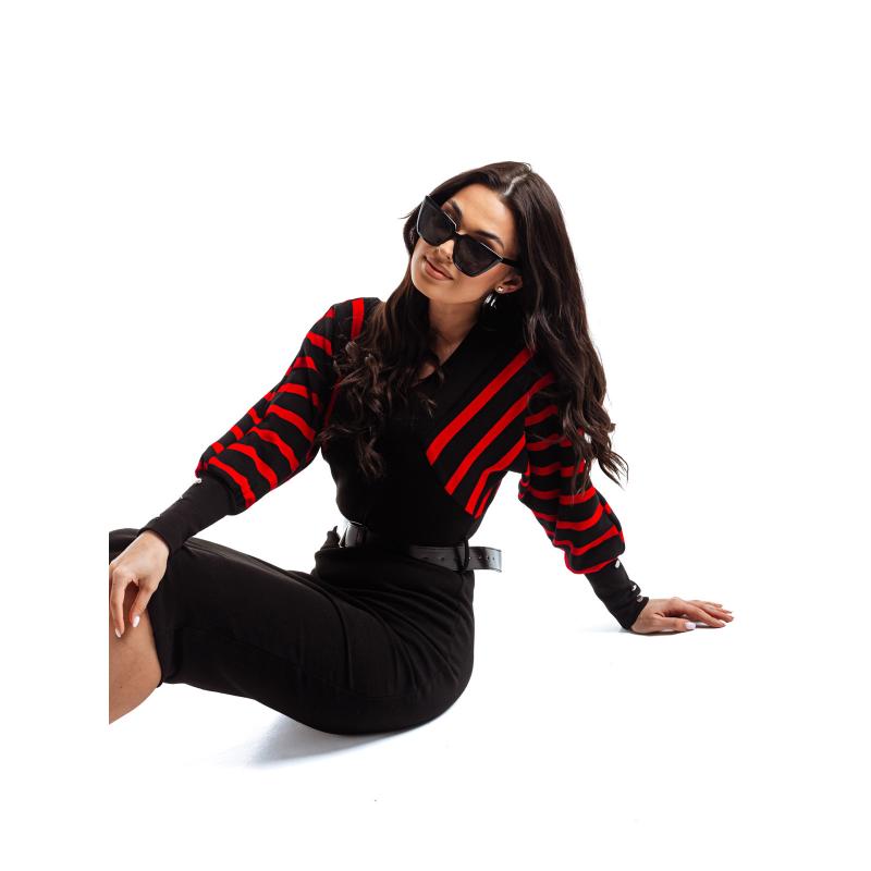 Dámské šaty DLR094 - černá/červená