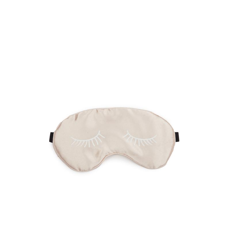 Béžová dámská maska na spaní v dárkové krabičce