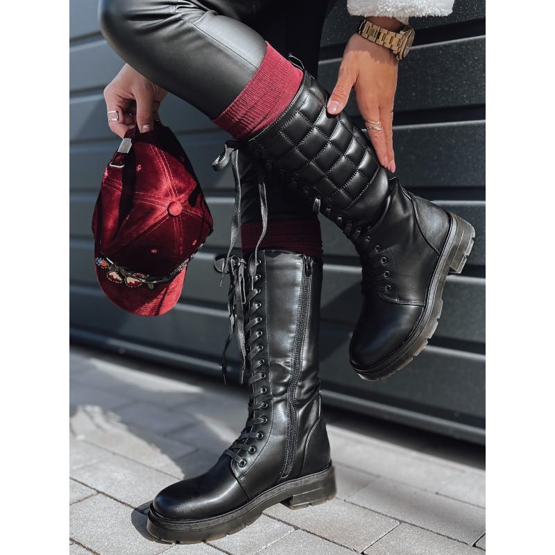 Dámské prošívané kozačky JINOVA černé