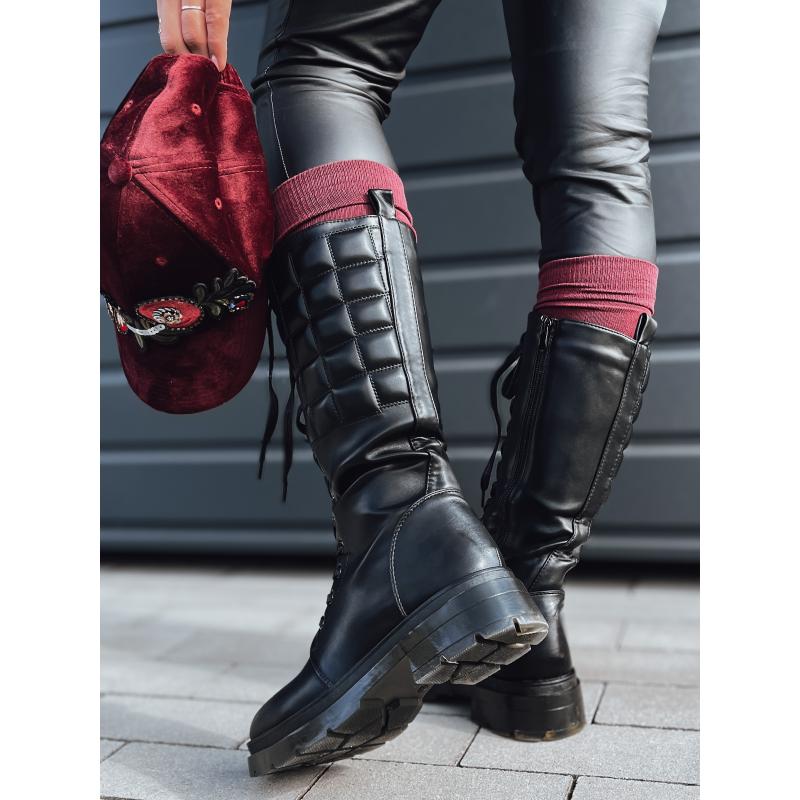 Dámské prošívané kozačky JINOVA černé