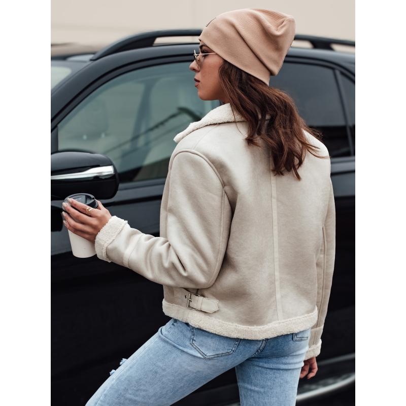 Dámska bunda z ovčej kože KASAMIRA biela