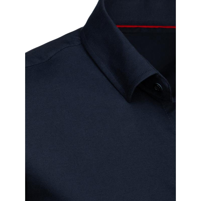 Pánská košile s dlouhým rukávem tmavě modrá