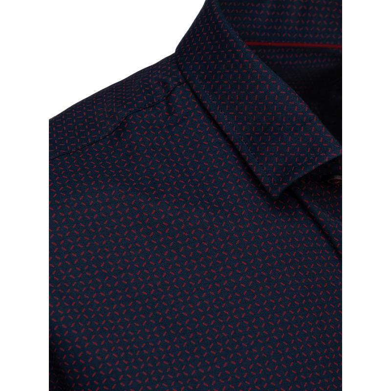 Pánská ležérní košile s dlouhým rukávem tmavě fialová