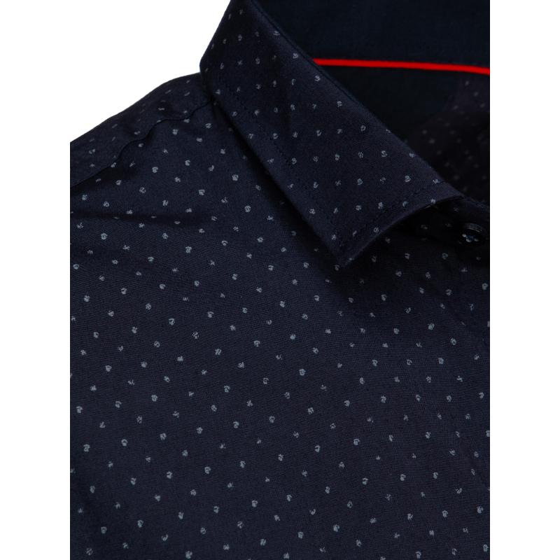 Pánská košile s dlouhým rukávem tmavě modrá