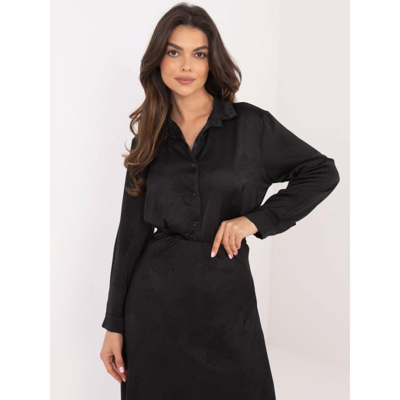 Černá elegantní košile s výšivkou