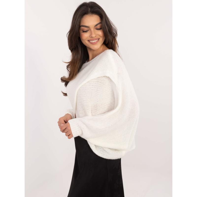 Ecru asymetrický oversize svetr OCH BELLA
