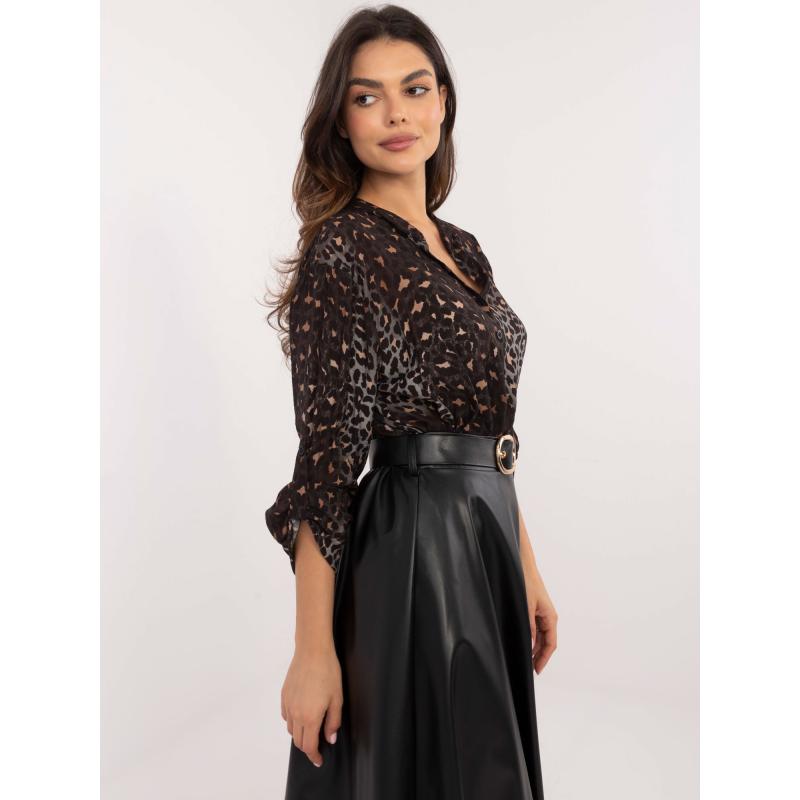 Tmavě šedá maskáčová košilová halenka OCH BELLA