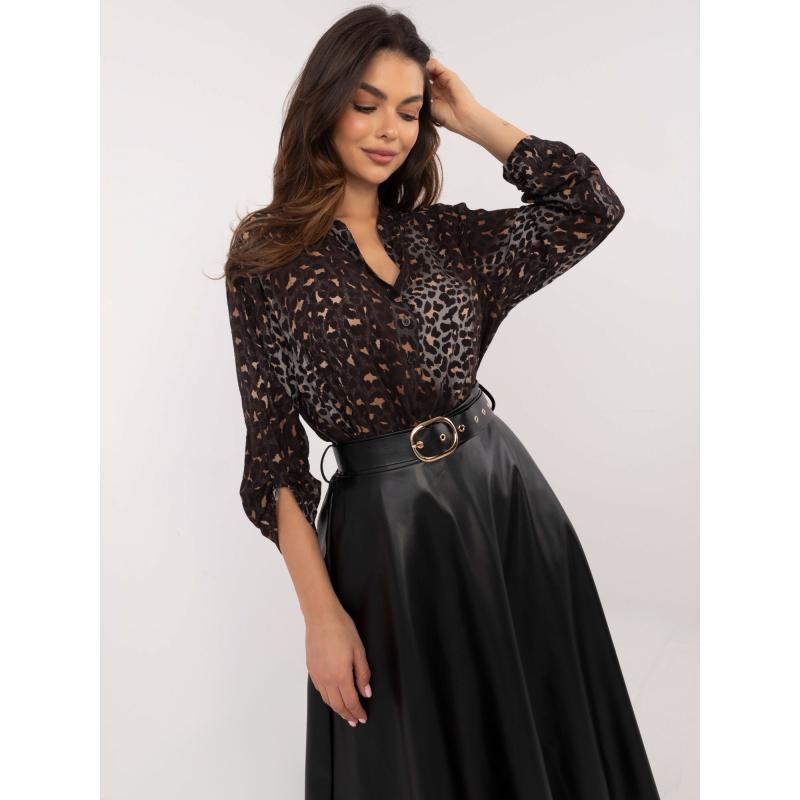 Tmavě šedá maskáčová košilová halenka OCH BELLA