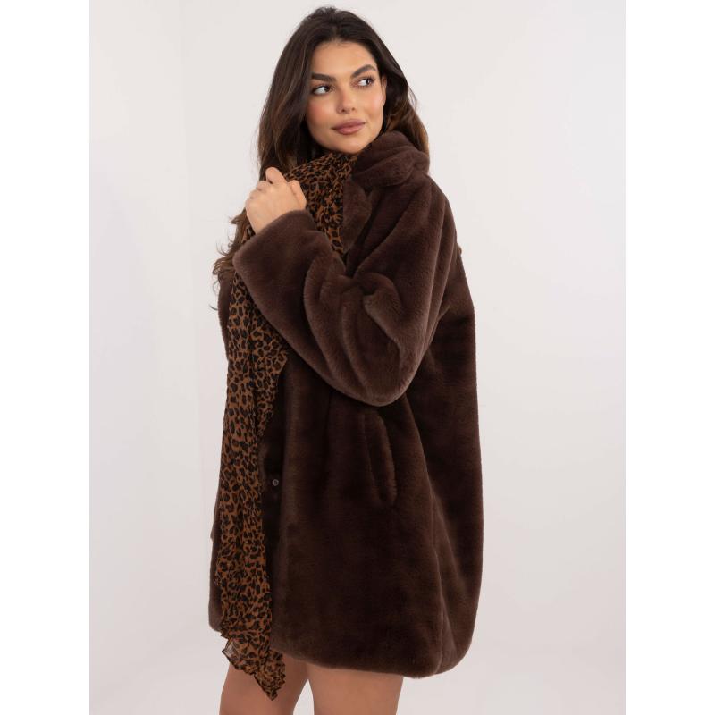 Šála se zvířecím vzorem hnědočerná