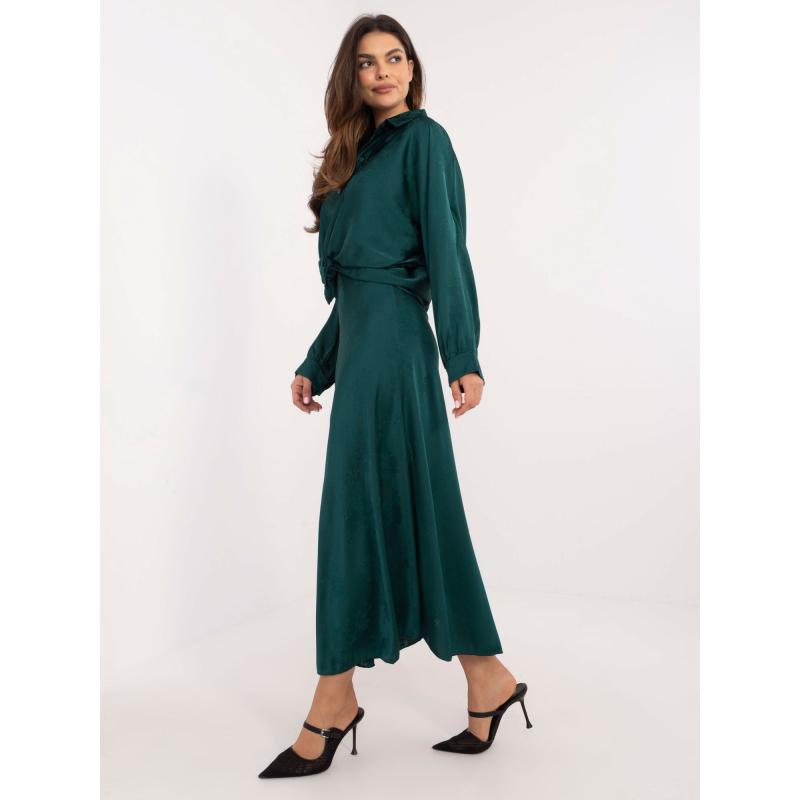 Tmavě zelená midi sukně ve tvaru mořské panny