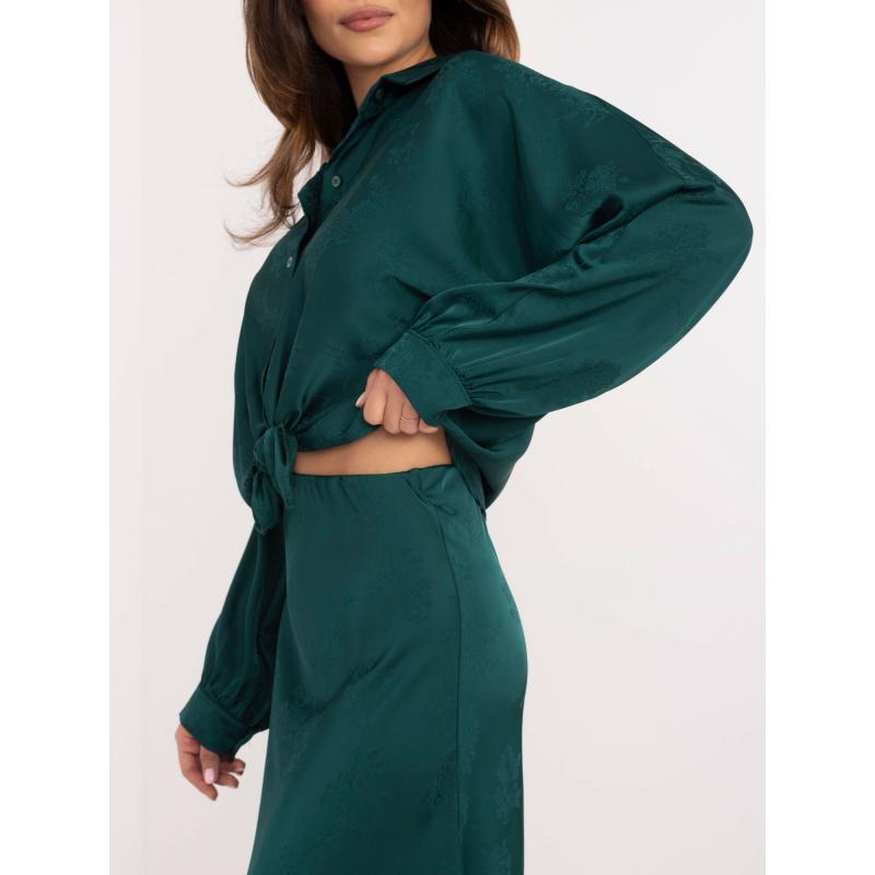 Tmavě zelená midi sukně ve tvaru mořské panny