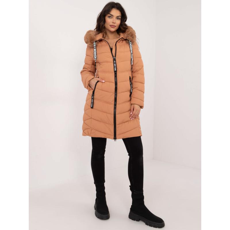Velbloudí dlouhá zimní bunda s prošíváním