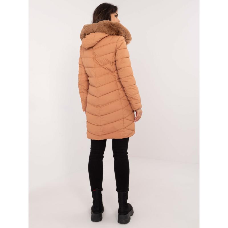 Velbloudí dlouhá zimní bunda s prošíváním