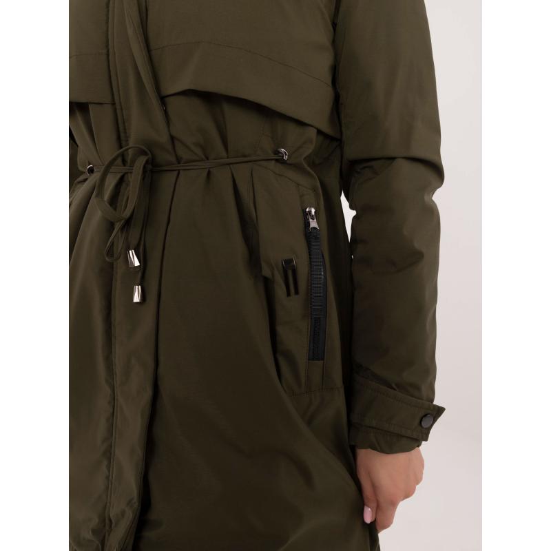 Khaki téli parka kabát kapucnival