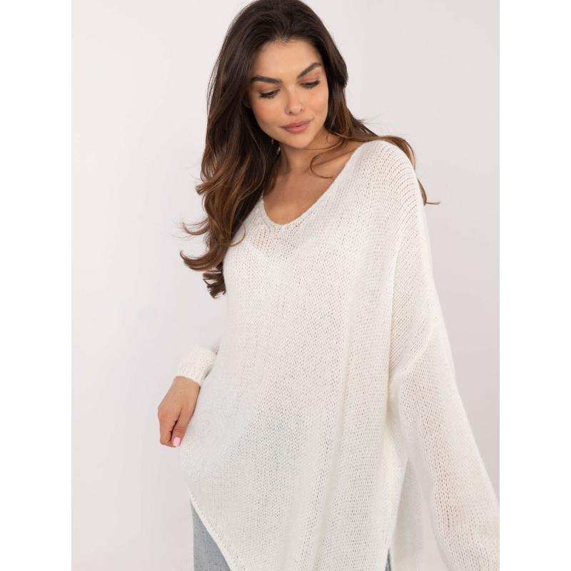 Asymetrický vlněný svetr OCH BELLA v barvě ecru