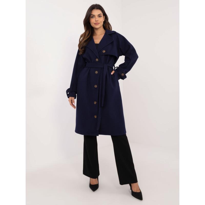 Haditengerészkék, gombos trencsekk OCH BELLA