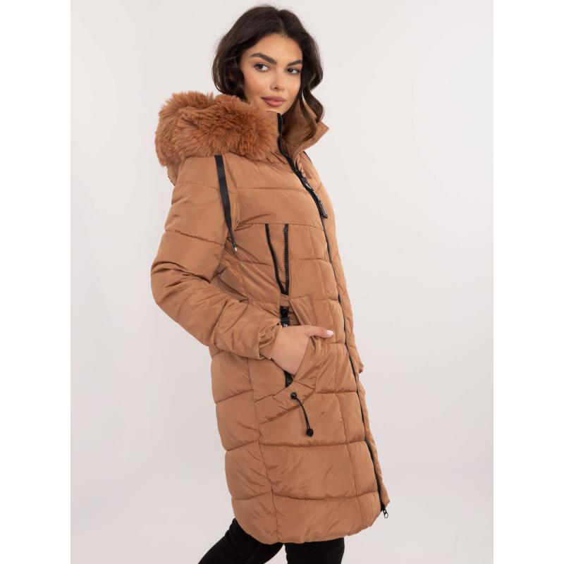 Velbloudí zimní bunda s odnímatelnou kapucí