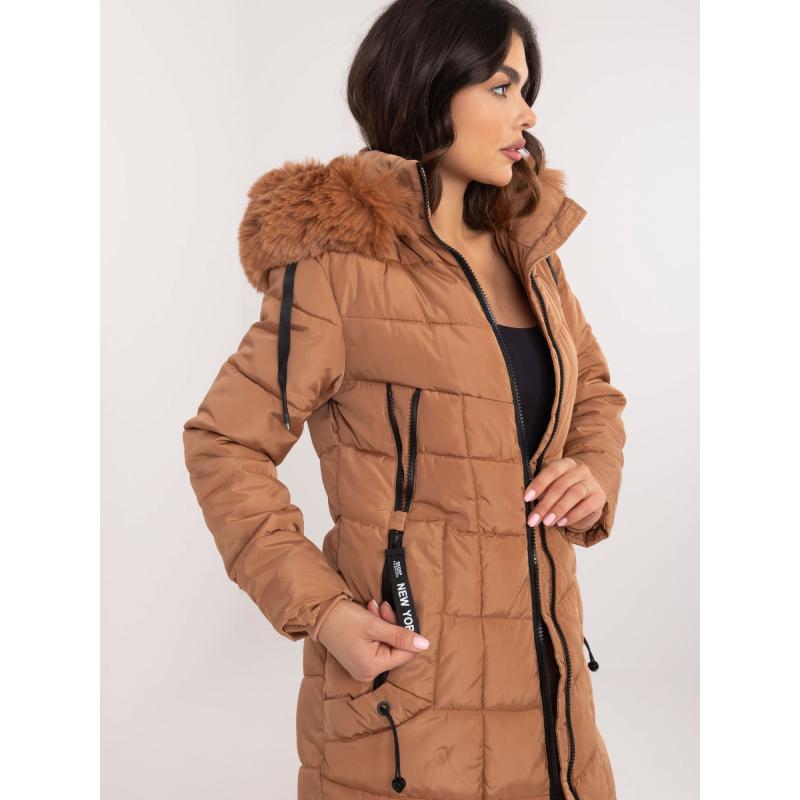 Velbloudí zimní bunda s odnímatelnou kapucí