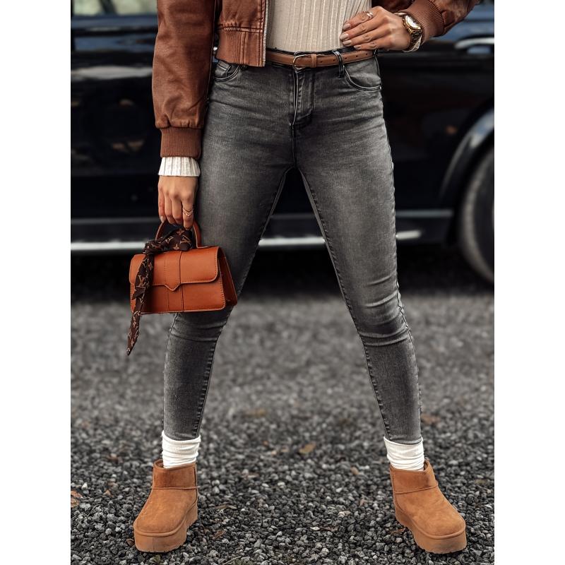 Dámské úzké džínové kalhoty JORNIX tmavě šedé