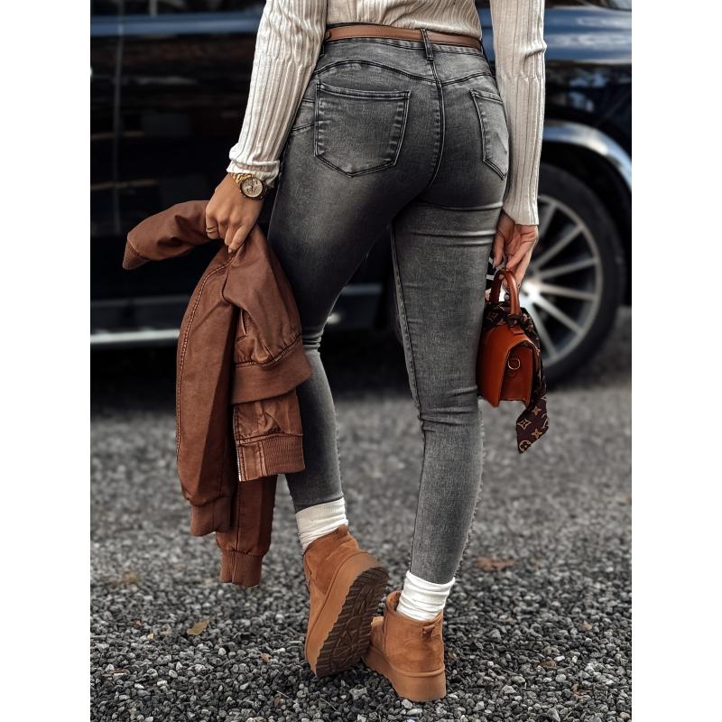 Dámské úzké džínové kalhoty JORNIX tmavě šedé