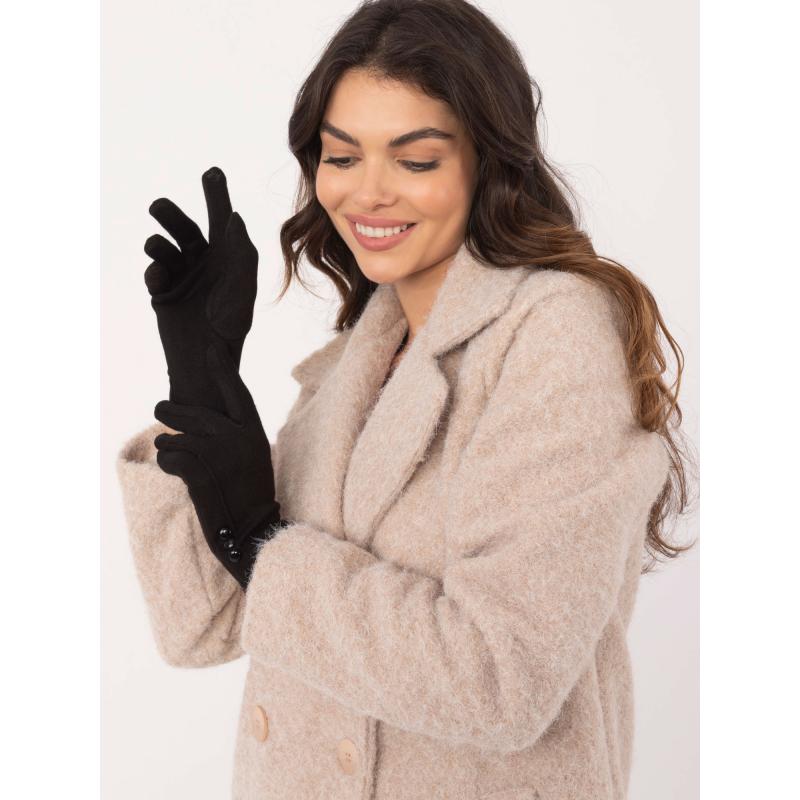 Černé pletené dámské rukavice