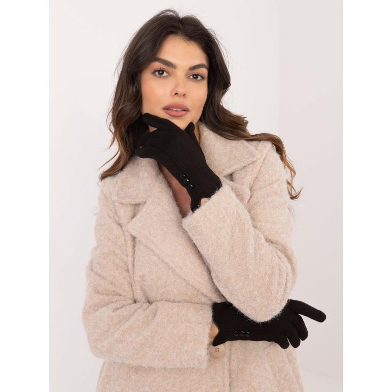 Černé pletené dámské rukavice