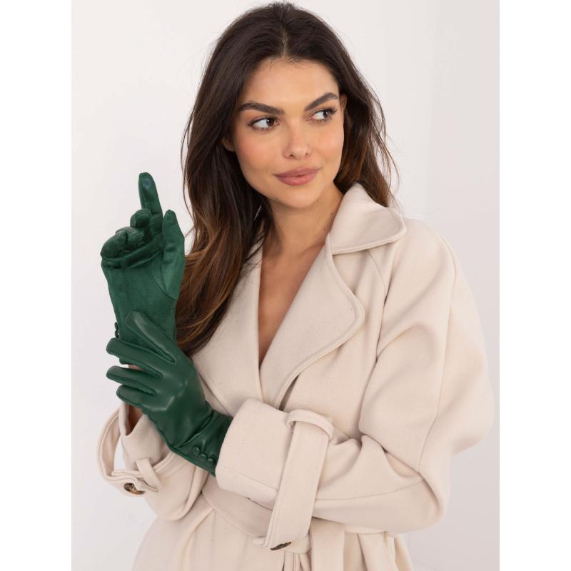 Tmavozelené dámske elegantné rukavice