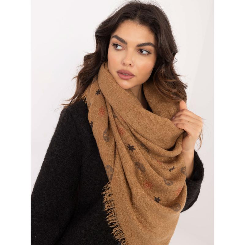 Velbloudí dámská šála s třásněmi